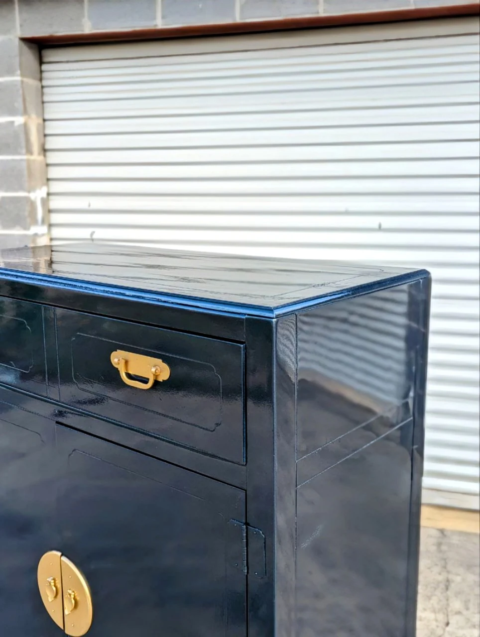 Navy + Brass Cabinet
