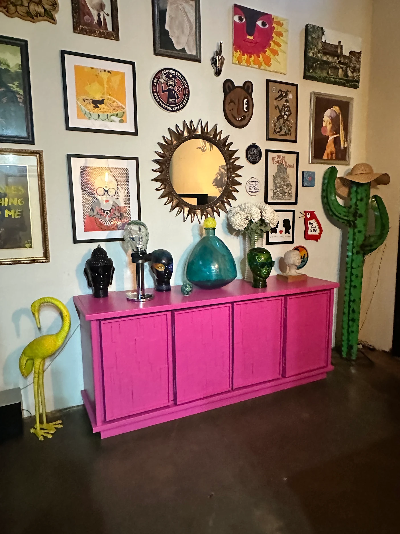 Amanda’s glossy Hot Kiss credenza in her home