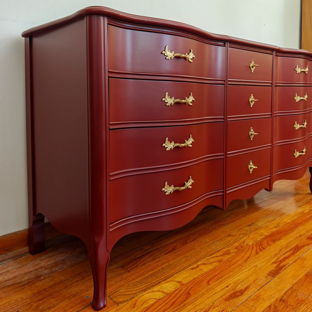 Oxblood French Provincial Dresser