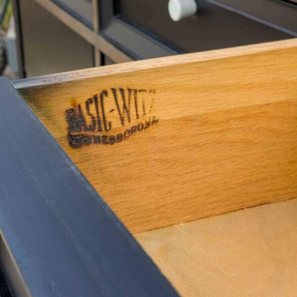 Mid Century Wood Black Credenza Sideboard Dresser - Image 3