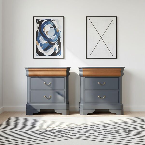Navy Dresser and 2 Nightstands - Image 4