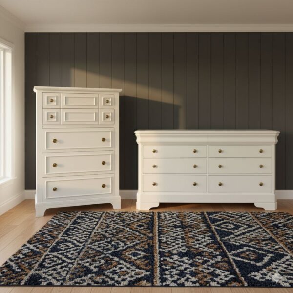Two Piece  Swiss Coffee Dresser and Chest