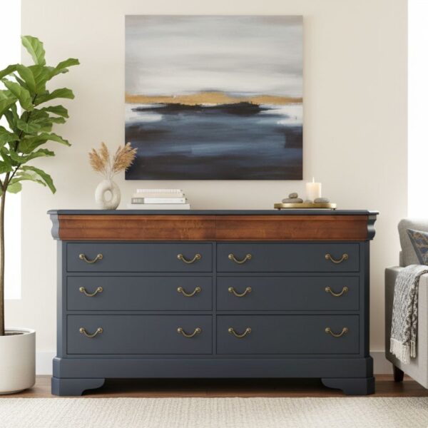 Navy Blue Dresser 6 Drawer
