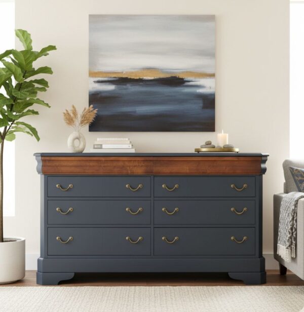 Navy Blue Dresser 6 Drawer