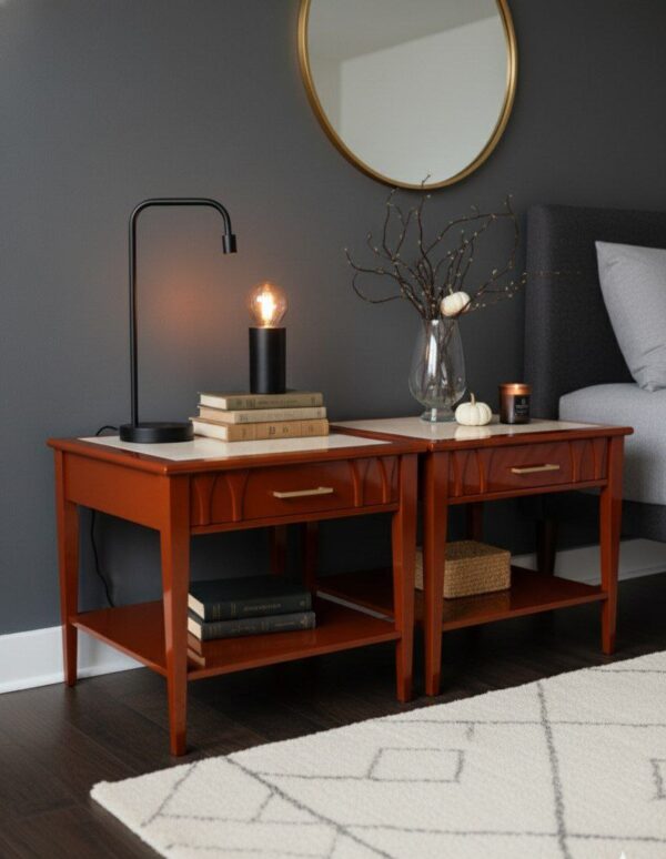 Mid-Century Modern Lacquer End Tables | Custom Color & Top Options