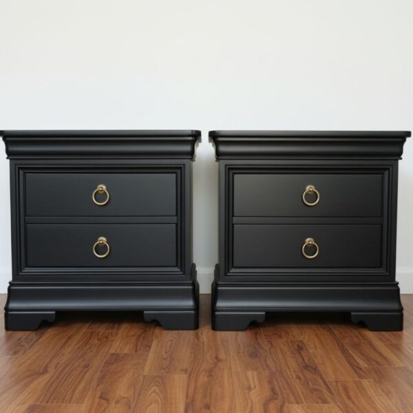 Black Nightstands with Ringpulls