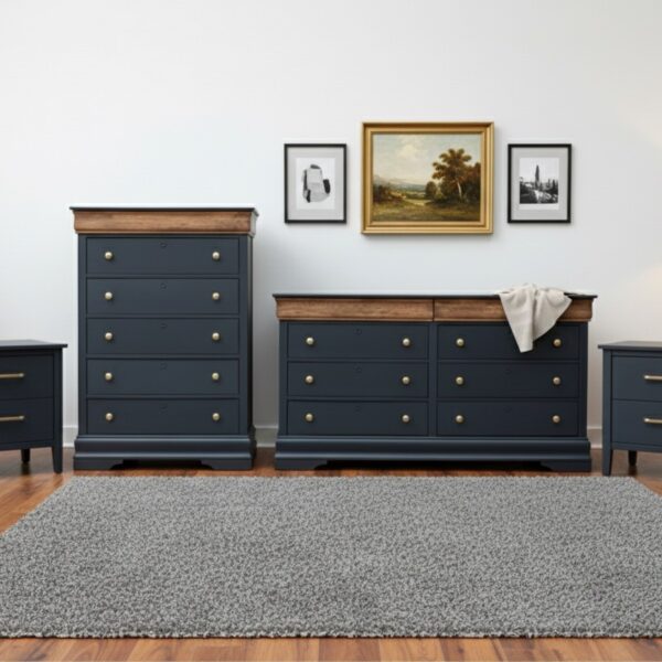 Modern Boho Style Bedroom Set – Dresser Chest Nightstands